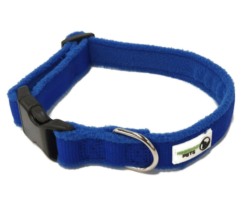 100% Pure Bamboo Fibre w/Fleece Lining Dog Collar Plastic Buckle Large Navy Payday Deals