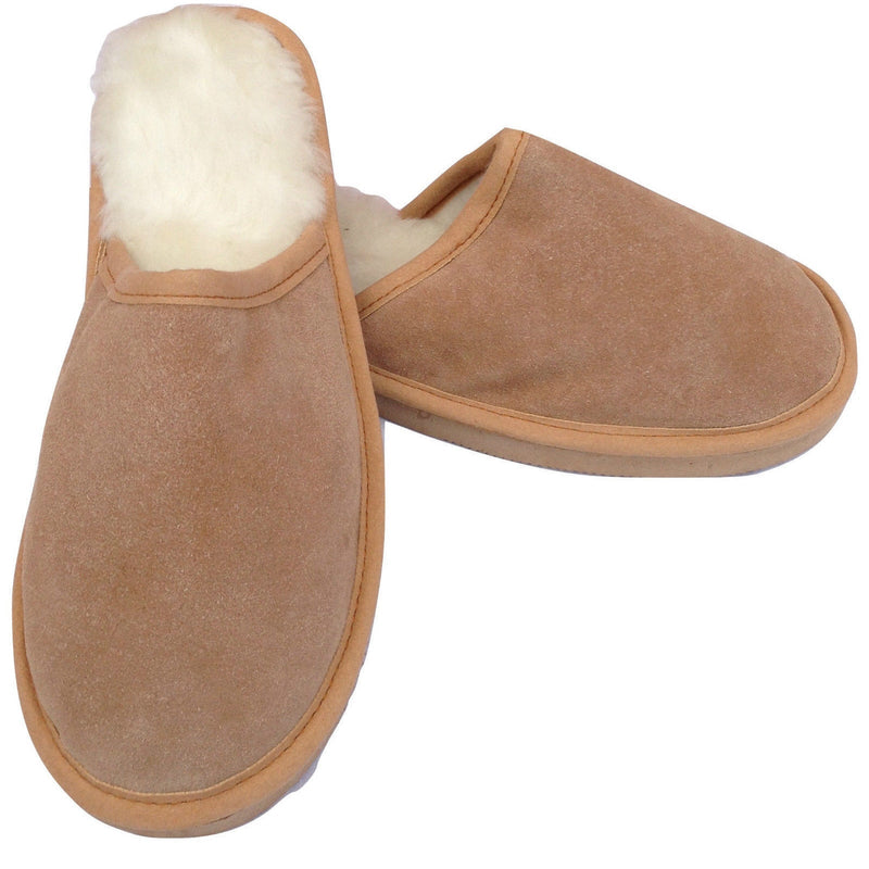 100% Sheepskin Moccasin Slippers Winter Genuine Scuffs Slip On Mens Womens Payday Deals