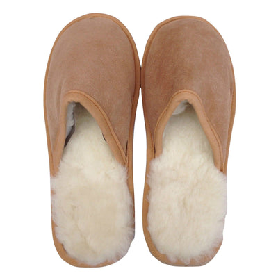 100% Sheepskin Moccasin Slippers Winter Genuine Scuffs Slip On Mens Womens Payday Deals