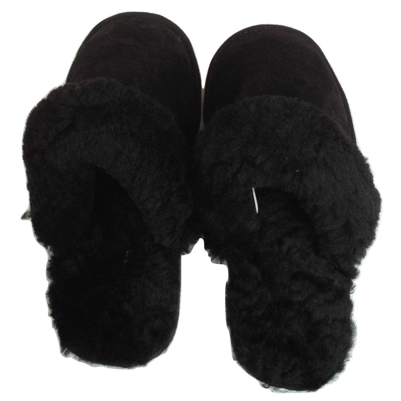 100% Sheepskin Moccasin Slippers Winter Genuine Scuffs Slip On Mens Womens Payday Deals