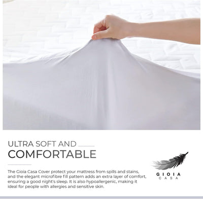 100% Ultra-Soft Cotton Quilted Anti-Microbial Mattress Cover Protector - Double Size Payday Deals