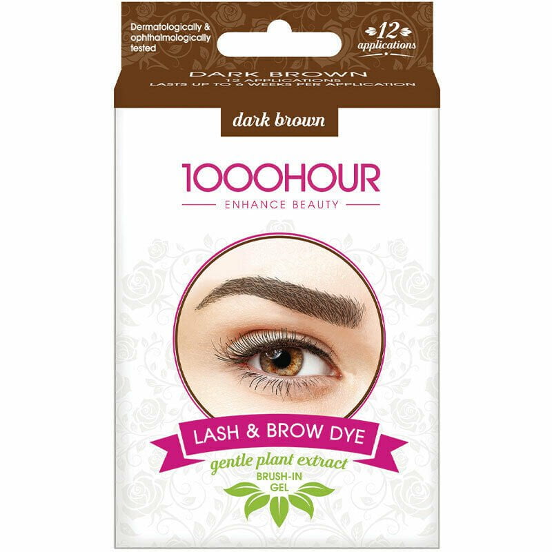 1000 Hour Plant Extract Eyelash & Brow Dye Kit Natural Dark Brown Payday Deals