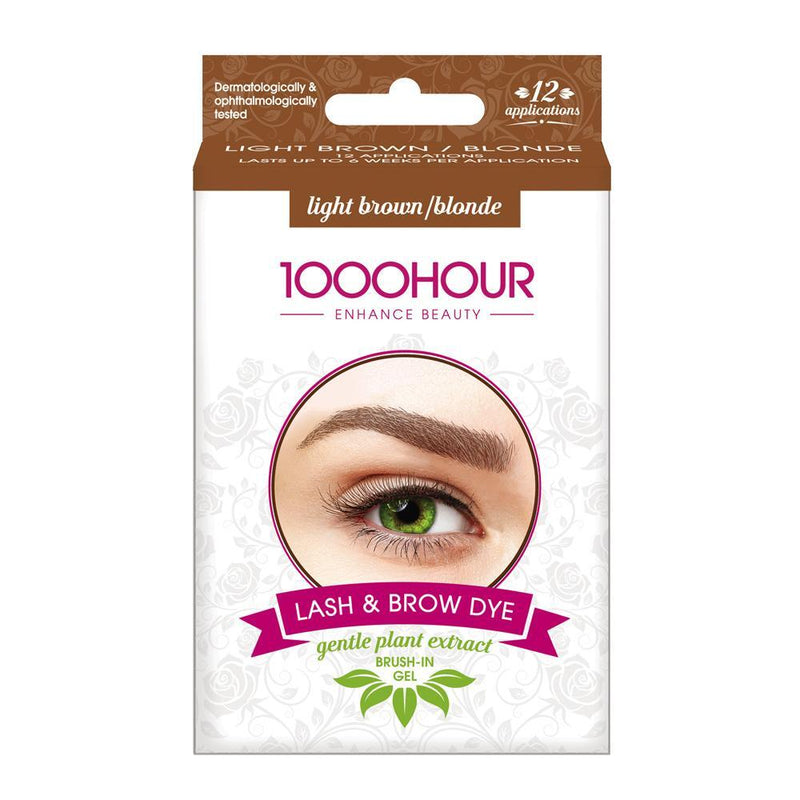 1000 Hour Plant Extract Eyelash & Brow Dye Kit Natural Light Brown Payday Deals