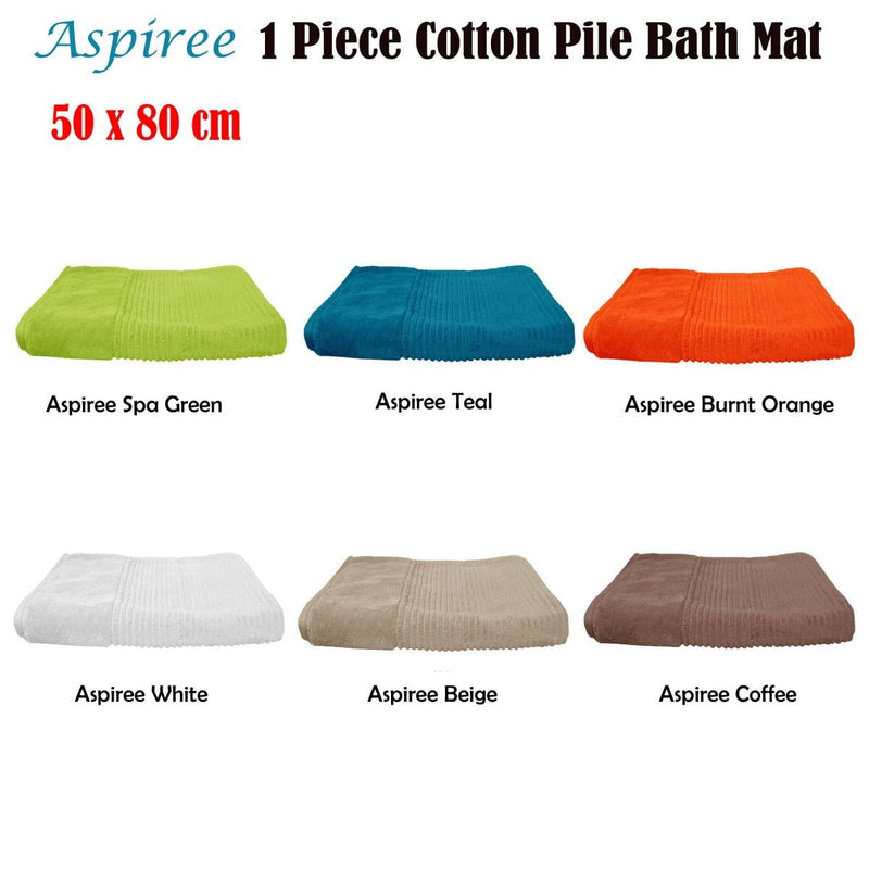 1000GSM Aspiree Soft 100% Cotton Bath Mat 50 x 80 cm Spa Green Payday Deals