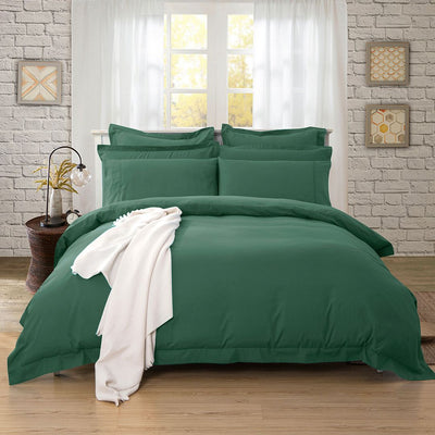 1000TC Tailored Double Size Quilt/Doona/Duvet Cover Set - Dark Green Payday Deals
