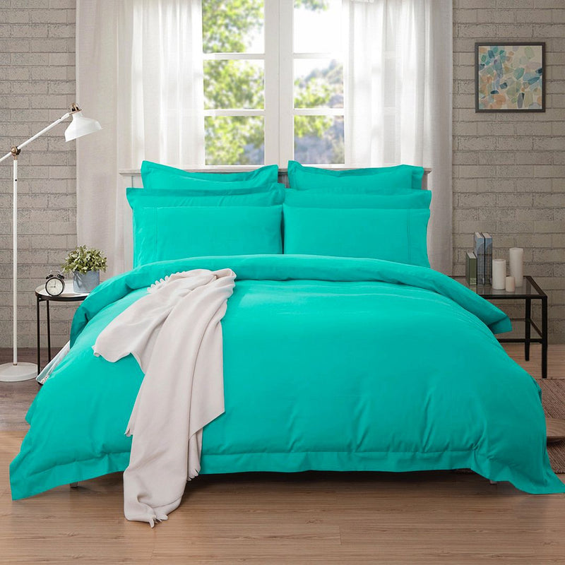 1000TC Tailored Double Size Teal Duvet Doona Quilt Cover Set Payday Deals