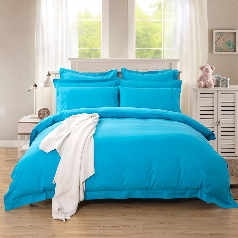 1000TC Tailored King Single Size Light Blue Duvet Doona Quilt Cover Set Payday Deals