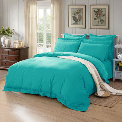 1000TC Tailored Queen Size Teal Duvet Doona Quilt Cover Set Payday Deals