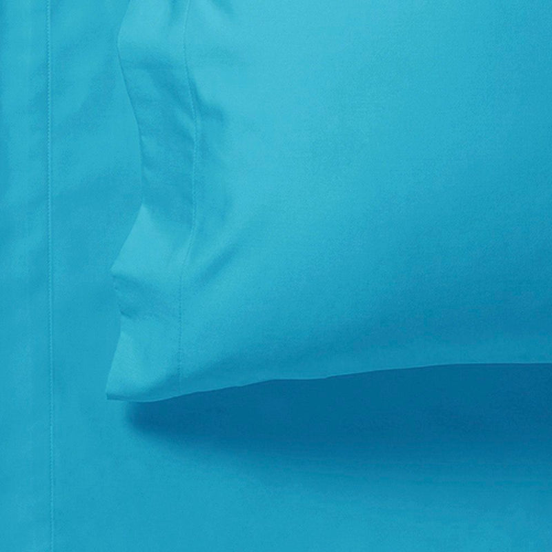 1000TC Ultra Soft Fitted Sheet & 2 Pillowcases Set - Double Size Bed - Light Blue Payday Deals