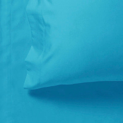 1000TC Ultra Soft Fitted Sheet & 2 Pillowcases Set - King Size Bed - Light Blue Payday Deals