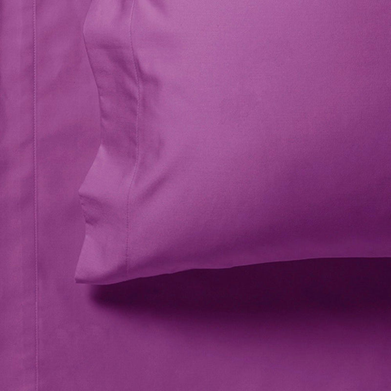 1000TC Ultra Soft Fitted Sheet & 2 Pillowcases Set - King Size Bed - Purple Payday Deals