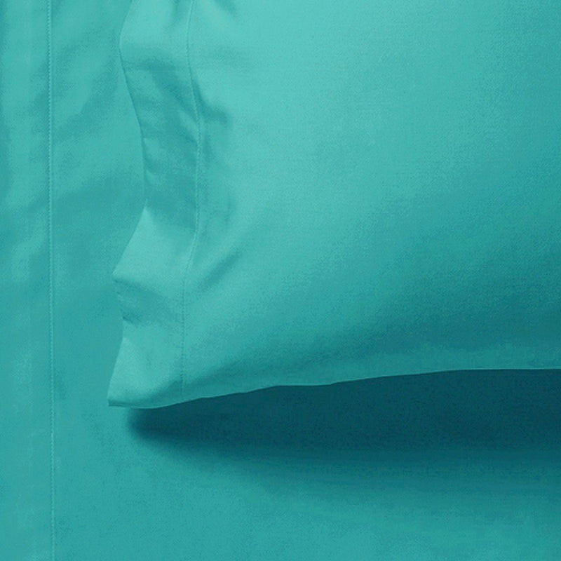 1000TC Ultra Soft Fitted Sheet & 2 Pillowcases Set - Queen Size Bed - Teal Payday Deals