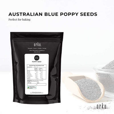 100g Poppy Seeds Pouch Blue Unwashed 100% Australian Food Baking Cooking Mineral Payday Deals
