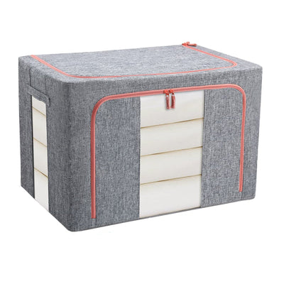100L Cloth Storage Box Closet Organizer Storage Bags Clothes Storage Bags Wardrobe Organizer Idea Grey Payday Deals