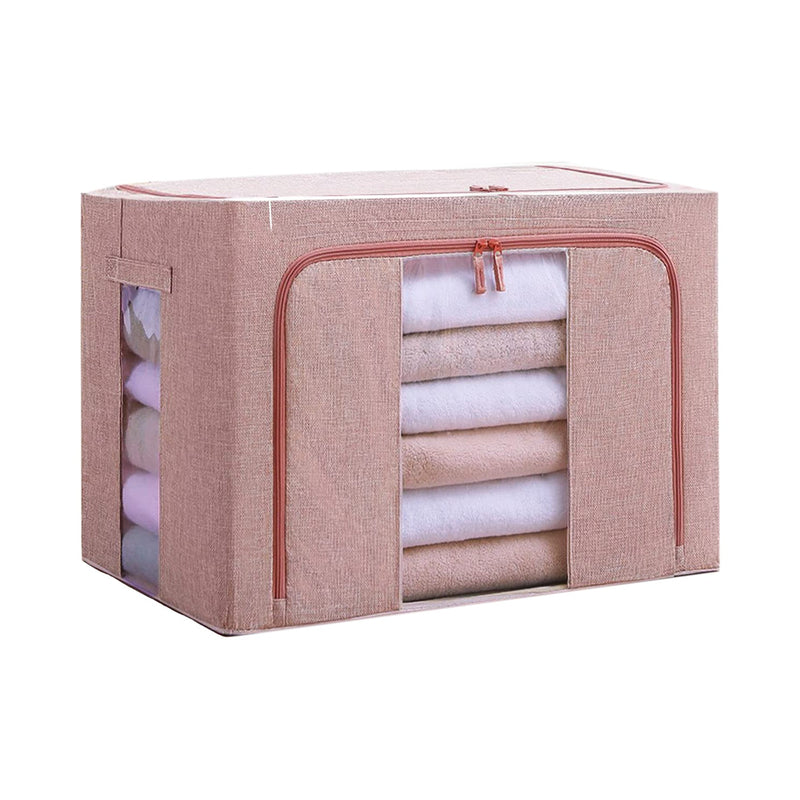 100L Cloth Storage Box Closet Organizer Storage Bags Clothes Storage Bags Wardrobe Organizer Idea PINK Payday Deals