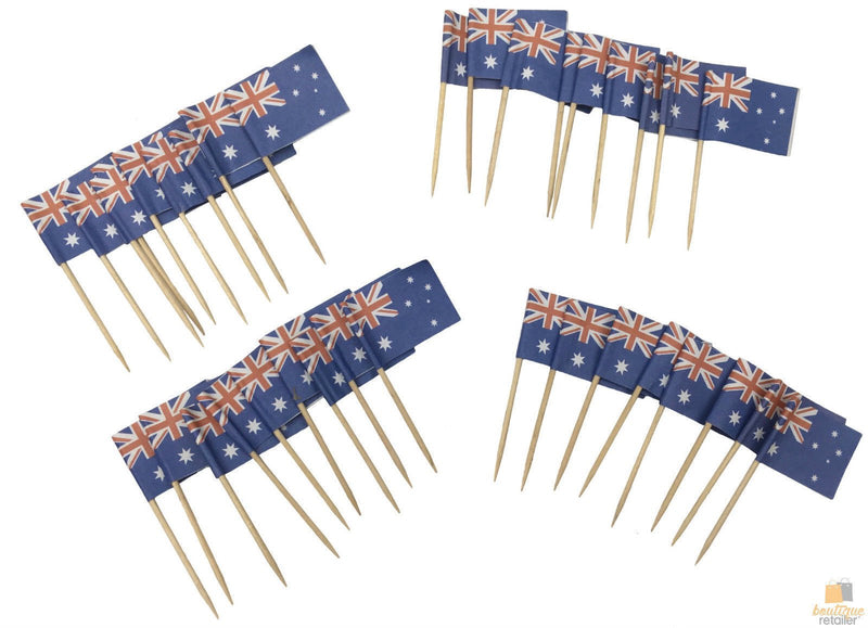 100pcs AUSTRALIA FLAG Food Picks Toppers Australia Day Aussie Party BULK Decor Payday Deals