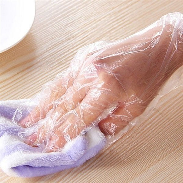 100pcs HANDY Disposable Plastic Gloves Transparent Food Handling Hygienic Catering Payday Deals