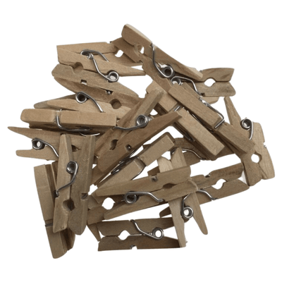 100pcs MINI WOODEN PEGS Natural Craft Baby Shower Clothes Line Pin BULK 25mm Payday Deals