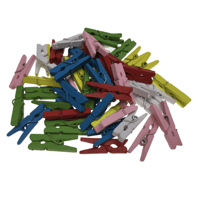 100pcs MINI WOODEN PEGS Natural Craft Baby Shower Clothes Pin Scrapbook 25mm Payday Deals