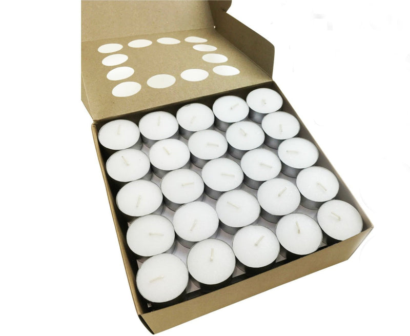 100pcs TEA LIGHT CANDLES 4 Hour Burn Tealight Wedding Smokeless Crystal Wax BULK Payday Deals