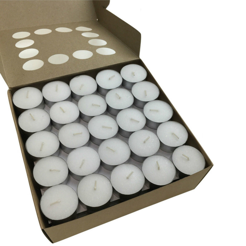 100pcs TEA LIGHT CANDLES 9 Hour Burn Tealight Wedding Smokeless Crystal Wax BULK Payday Deals