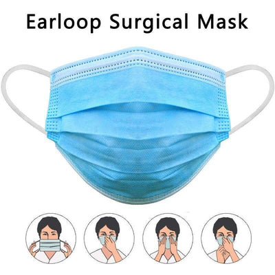 100x Disposable Surgical Face Mask Dust Mouth Guard 3 Ply Air Purifying Payday Deals