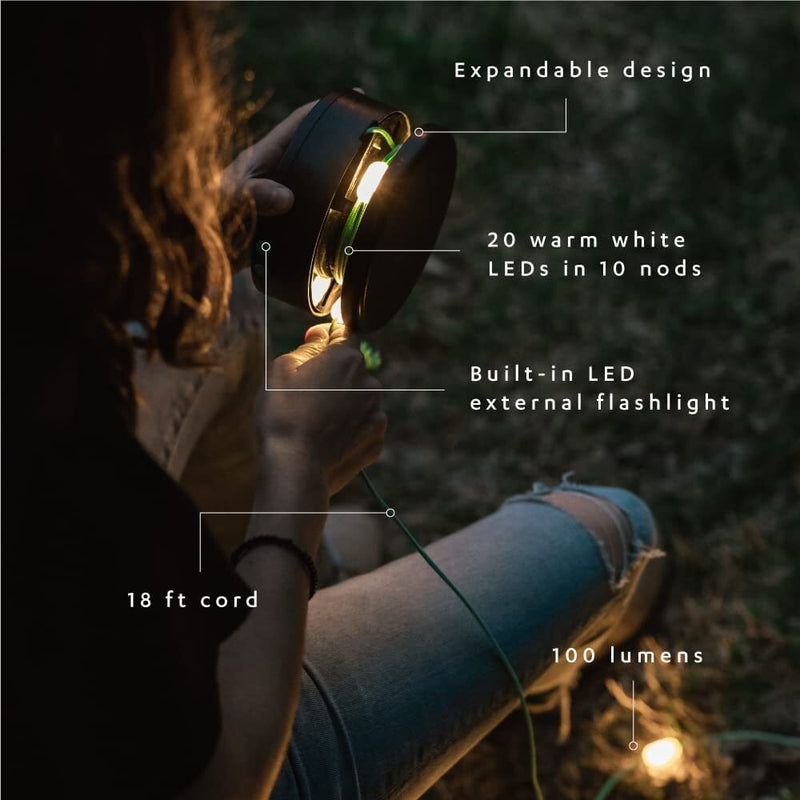 Luci SOLAR STRING LIGHT w USB Powerbank Phone Charger Camping Lantern