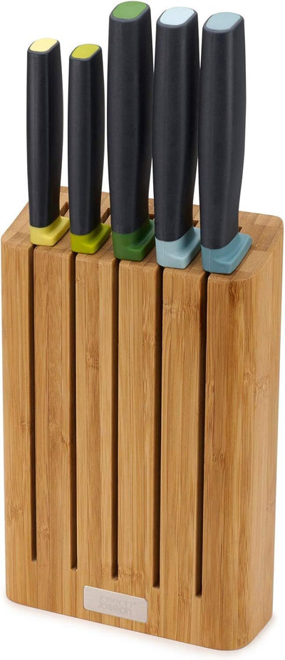 Joseph Joseph Elevate 5pcs Knife Set w/ Slimline Bamboo Storage Block