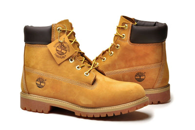 Timberland Womens Premium 6" Waterproof Leather Boots Shoes - Wheat Nubuck