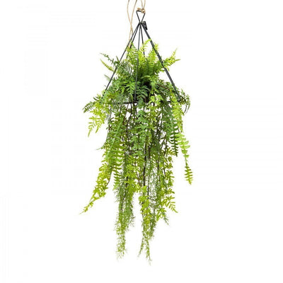 105cm Mixed Fern in Triangular Frame Hanger (with Rope) Artificial Plant Fake Payday Deals