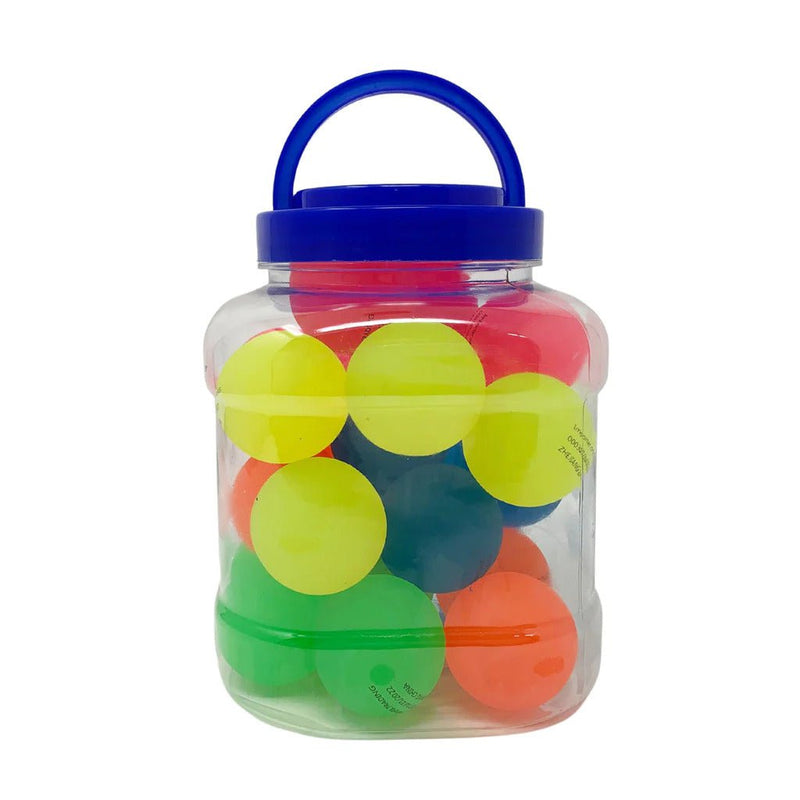 10pcs Large Frosted Rubber Bouncing Balls 60mm Mixed Colours Bulk w Storage Tub Payday Deals