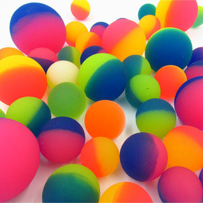 10pcs Large Frosted Rubber Bouncing Balls 60mm Mixed Colours Bulk w Storage Tub Payday Deals