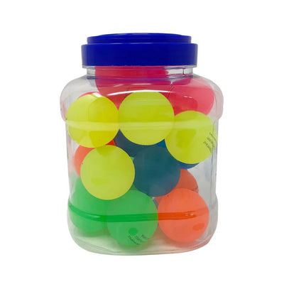 10pcs Large Frosted Rubber Bouncing Balls 60mm Mixed Colours Bulk w Storage Tub Payday Deals