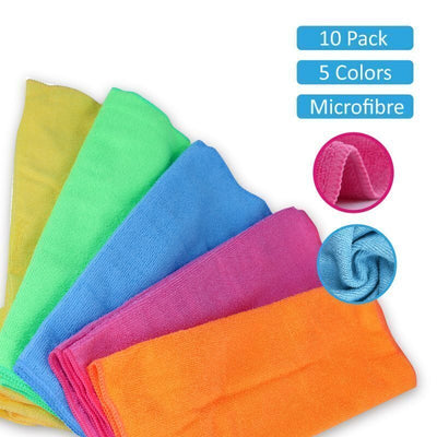 10pcs Microfibre Cloths Dish Car Towel Glass Cleaning Washable - 40*40cm Payday Deals