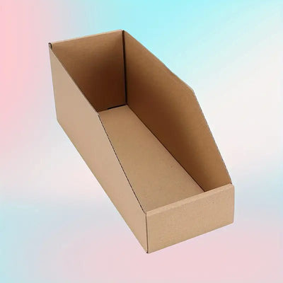 10x Cardboard Storage Organizer Bins BE Corrugated Pantry Shelf Boxes for Office & Garage Organization