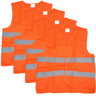 10x Hi Vis Safety VEST Reflective Tape Workwear Orange ONE SIZE Night & Day BULK