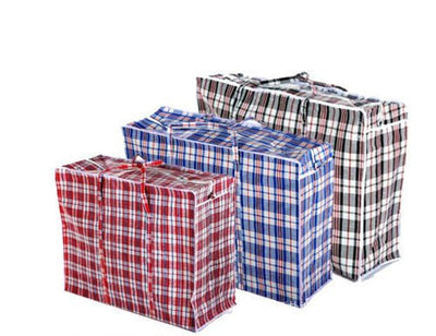 10x JUMBO Stripe Bag Packing Storage Strip Zip Shopping Travel Check House Moving 78cm x 65cm x 25cm Payday Deals