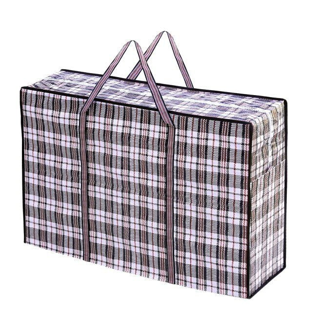 10x Large Stripe Bag Packing Storage Strip Zip Shopping Travel Check House Moving 65cm x 55cm x 30cm Payday Deals