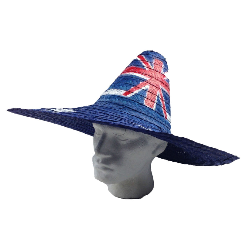 10x Mexican SOMBRERO Hat w Australian Aussie Flag Design Party Costume 55cm BULK Payday Deals