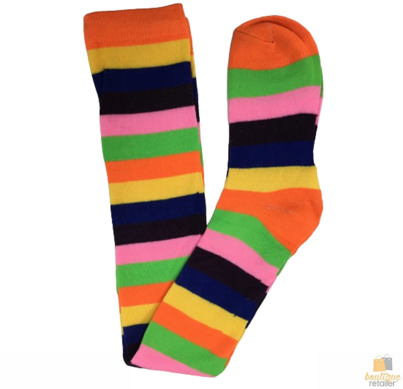 10x OVER THE KNEE SOCKS Plain Striped High Thigh Ladies Long Stocking BULK Price Payday Deals