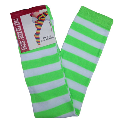 10x OVER THE KNEE SOCKS Plain Striped High Thigh Ladies Long Stocking BULK Price Payday Deals