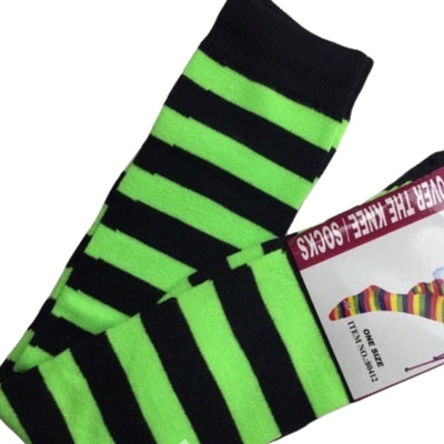 10x OVER THE KNEE SOCKS Plain Striped High Thigh Ladies Long Stocking BULK Price Payday Deals