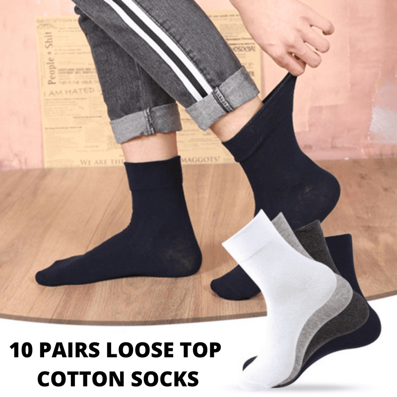 10x Pairs COTTON Rich LOOSE TOP SOCKS Medical Circulation Diabetic Comfort BULK Payday Deals