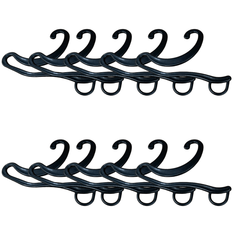 10x Socks Hangers Plastic Sock Hook Retail Display Front Hang Bulk - Black Payday Deals