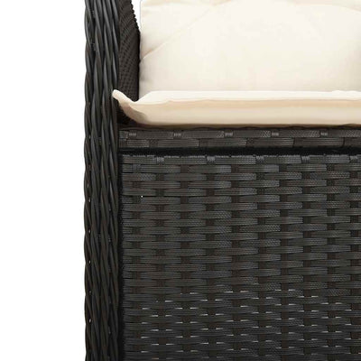 11 Piece Garden Bistro Set with Cushions Black Poly Rattan Payday Deals