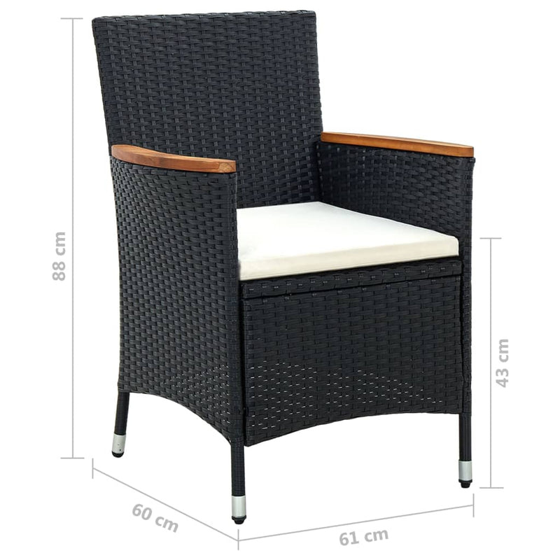 11 Piece Garden Dining Set with Cushions Black Payday Deals