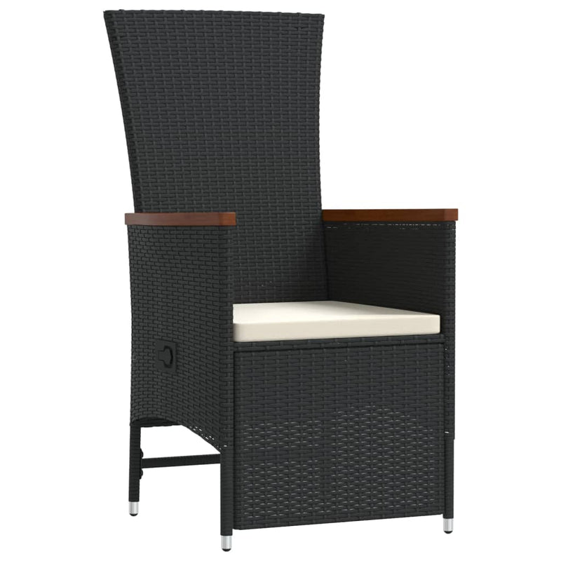 11 Piece Garden Dining Set with Cushions Black Poly Rattan Payday Deals