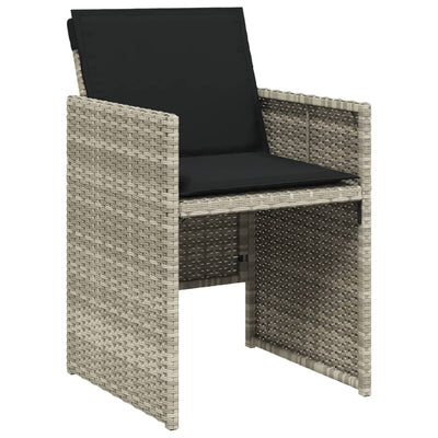 11 Piece Garden Dining Set with Cushions Light Grey Poly Rattan Payday Deals