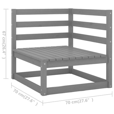 11 Piece Garden Lounge Set Grey Solid Pinewood Payday Deals