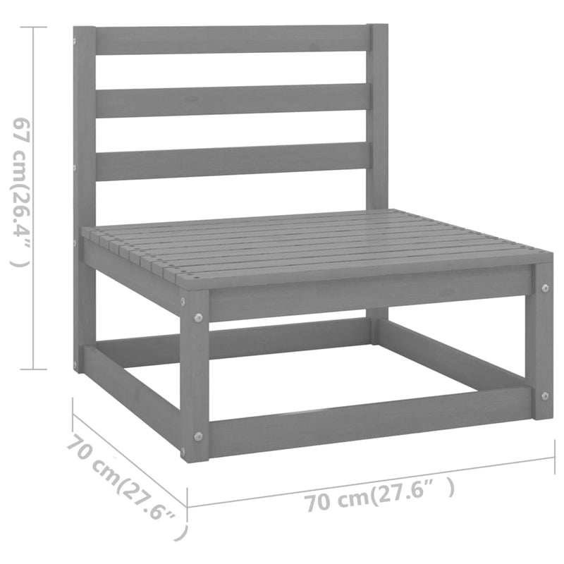 11 Piece Garden Lounge Set Grey Solid Pinewood Payday Deals